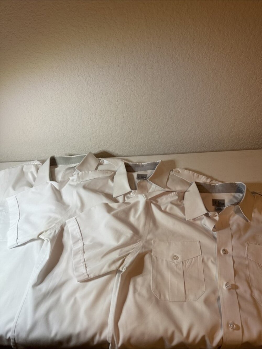 Lot Of 3 A Cut Above Cirrus Fitted Pilot Shirt Men 16.5 White Long Sleeve